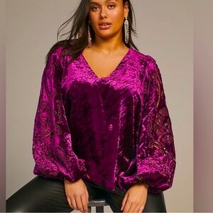 Anthropologie Cut Out Velvet Top